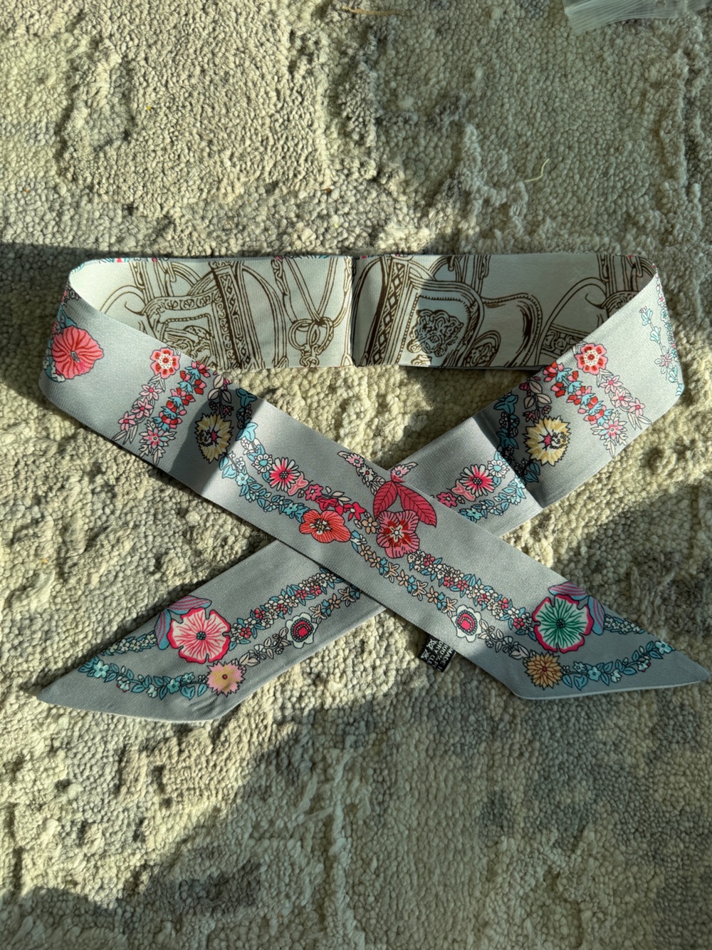 Designer-style Horse Print Twilly Scarf